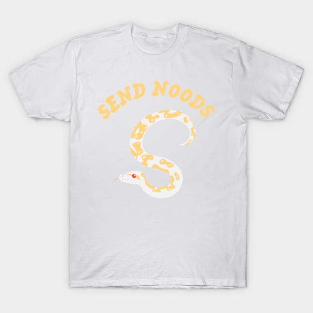 "Send Noods" Snake ~ Albino T-Shirt by spookpuke